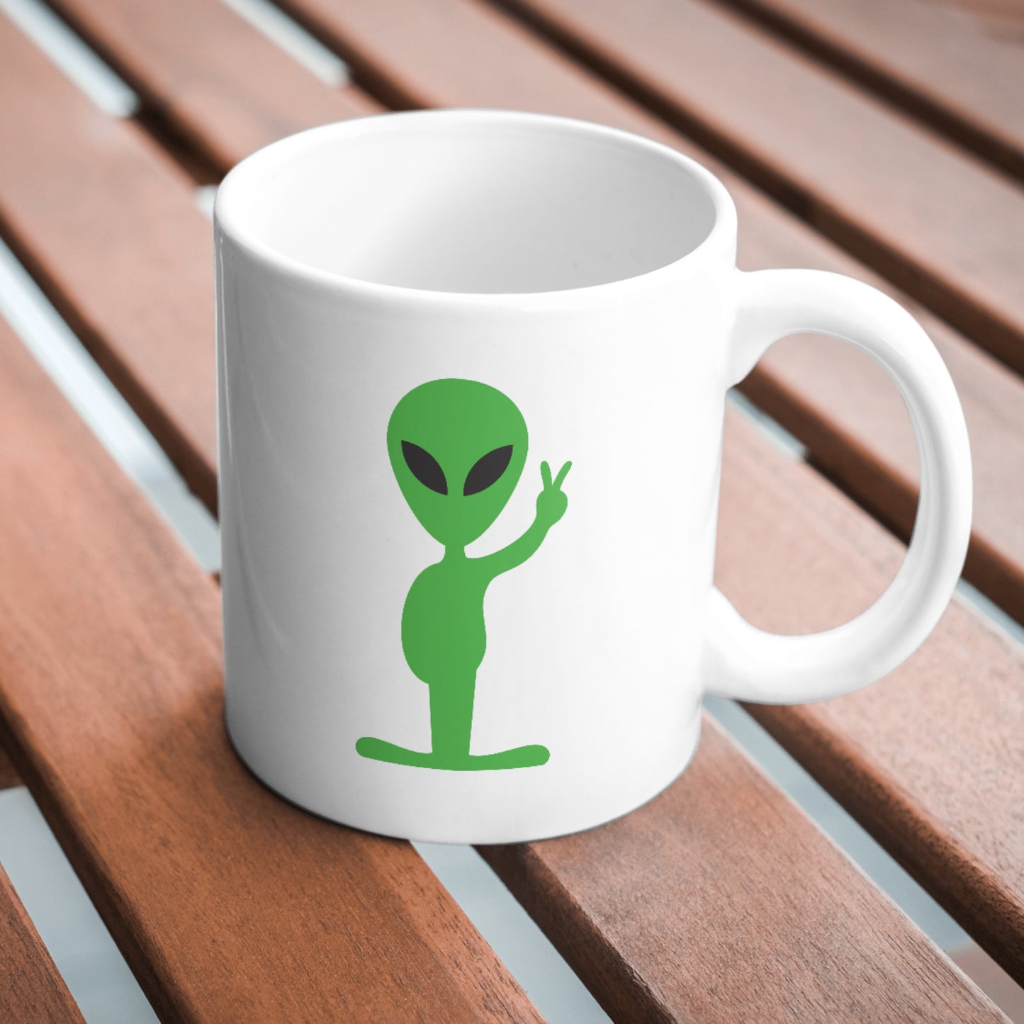 Alien character making peace sign for creative projects