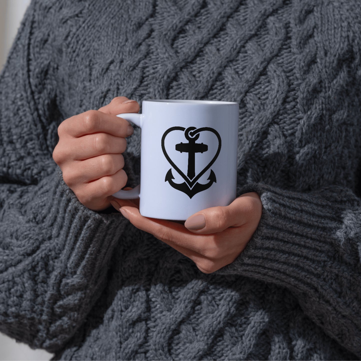 Unique black anchor and heart design for creative projects