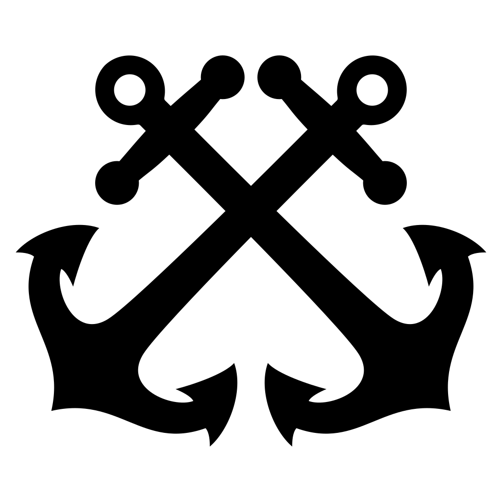 Elegant crossed anchors design for crafting projects