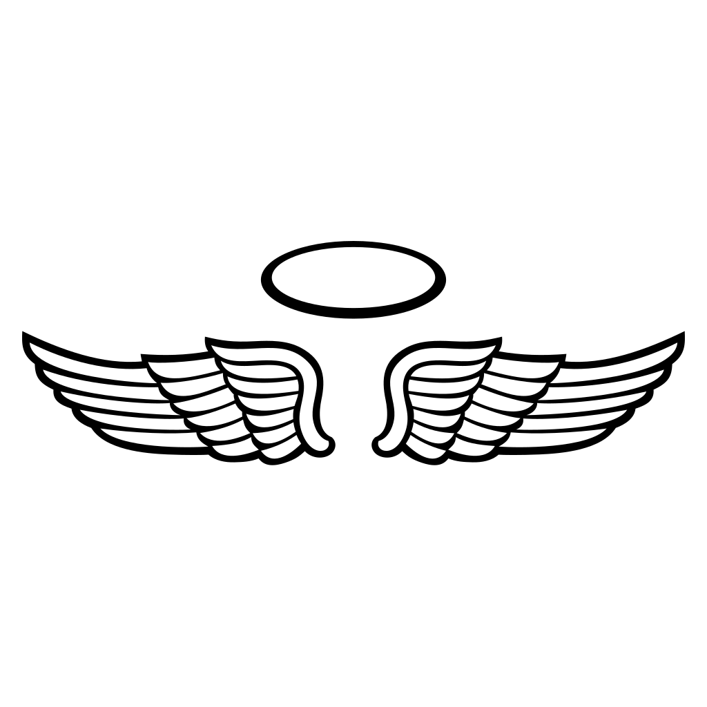 Elegant angel wings vector design for cutting machines