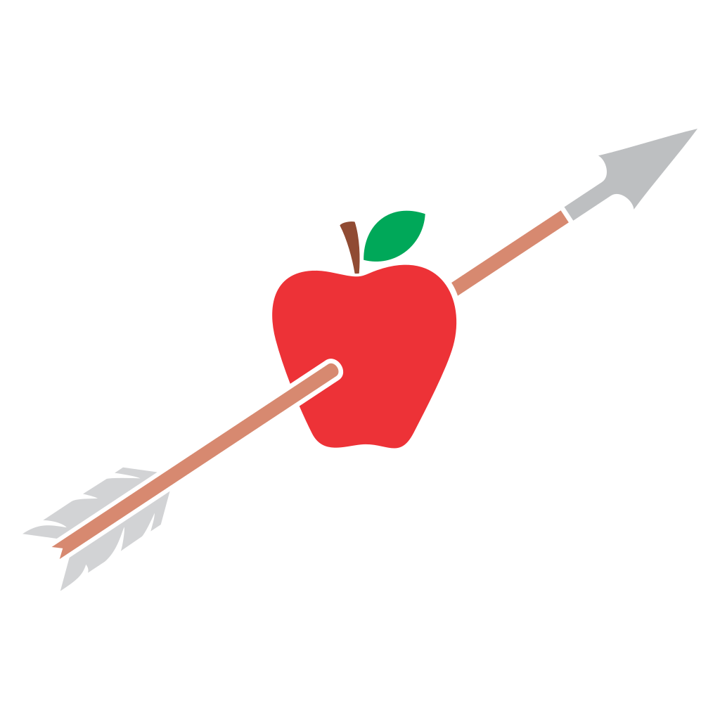 Creative vector design of an apple pierced by an arrow