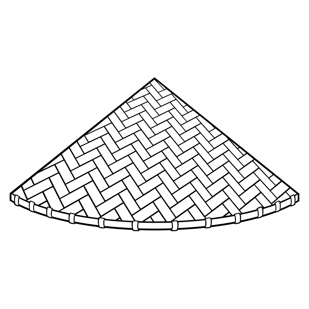 Crafting with elegance: Asian conical straw hat design for SVG