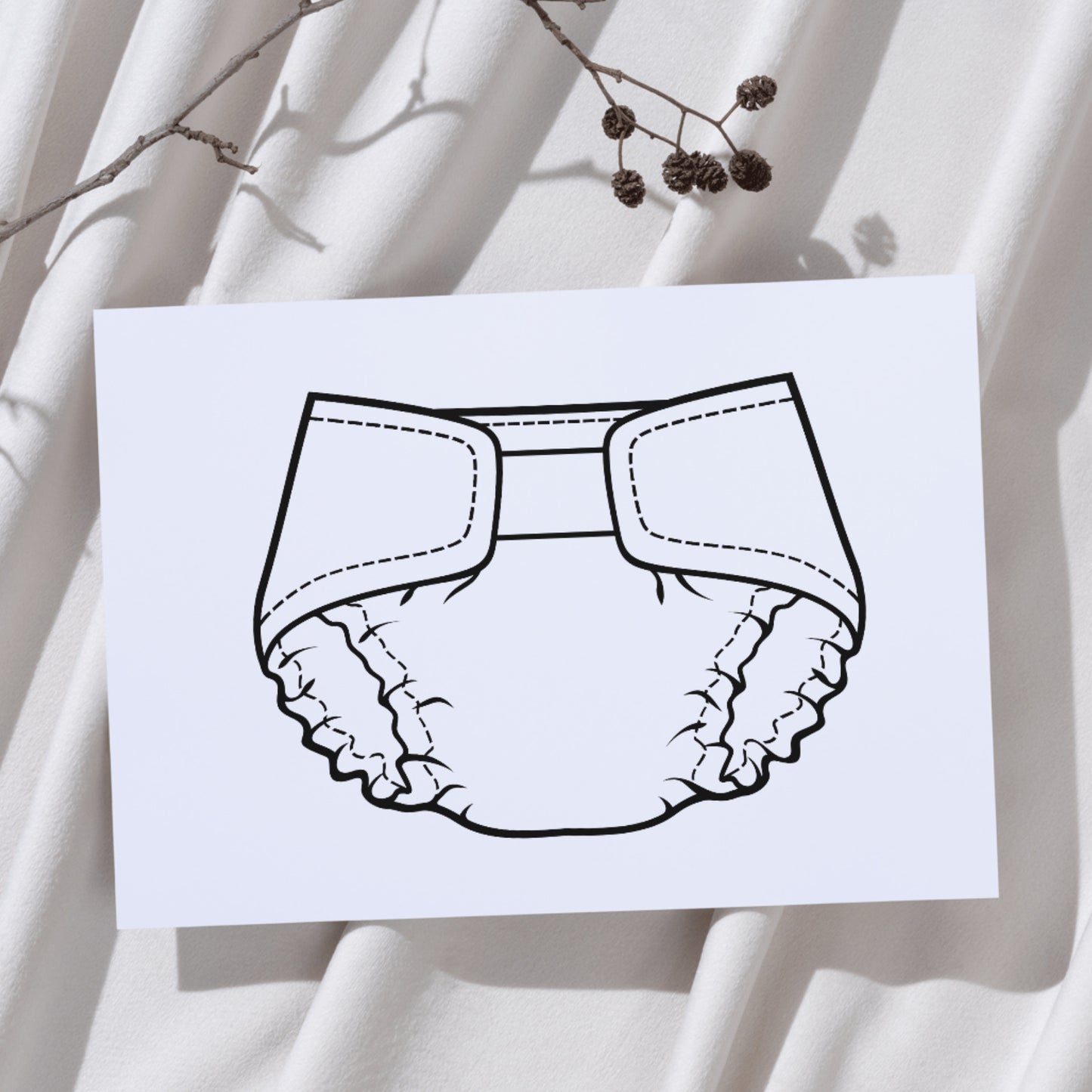 Creative black baby diaper vector for cutting machines
