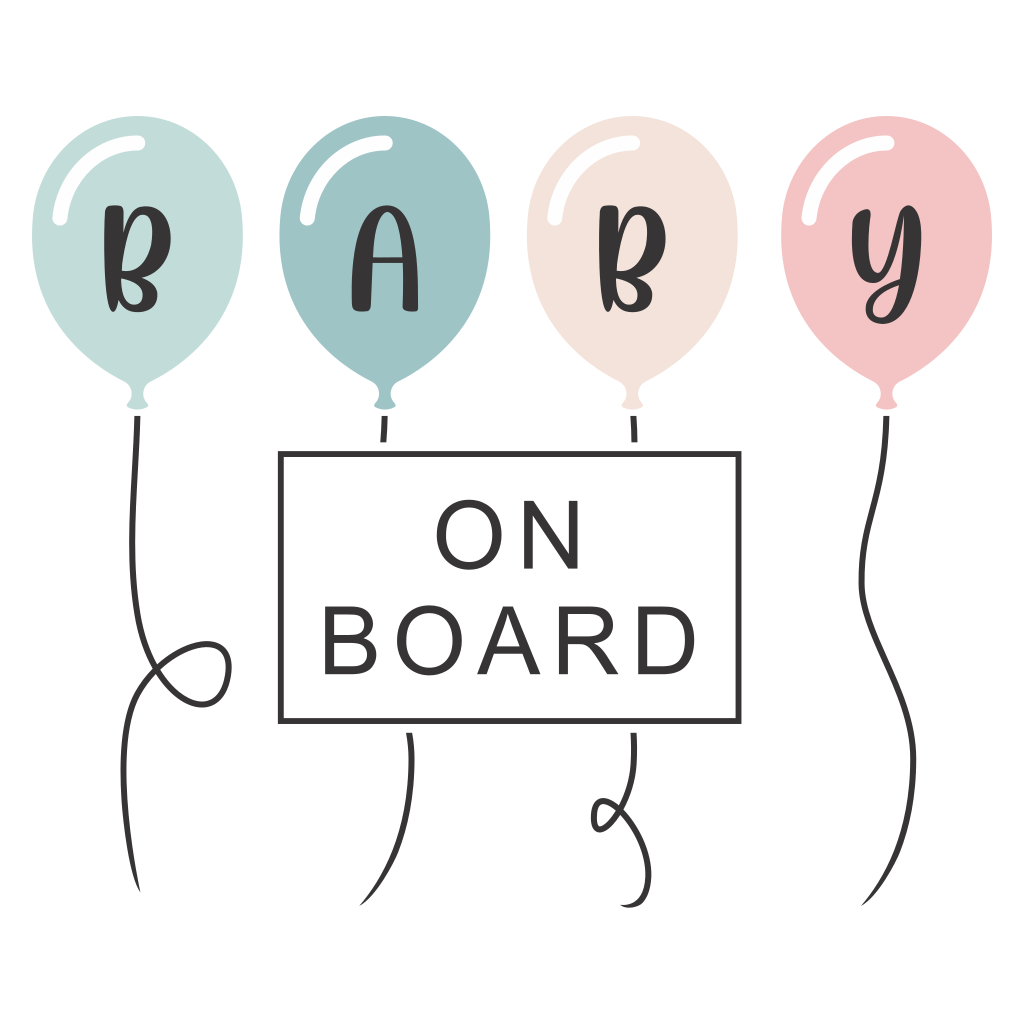 Cute baby on board design for cutting machine projects