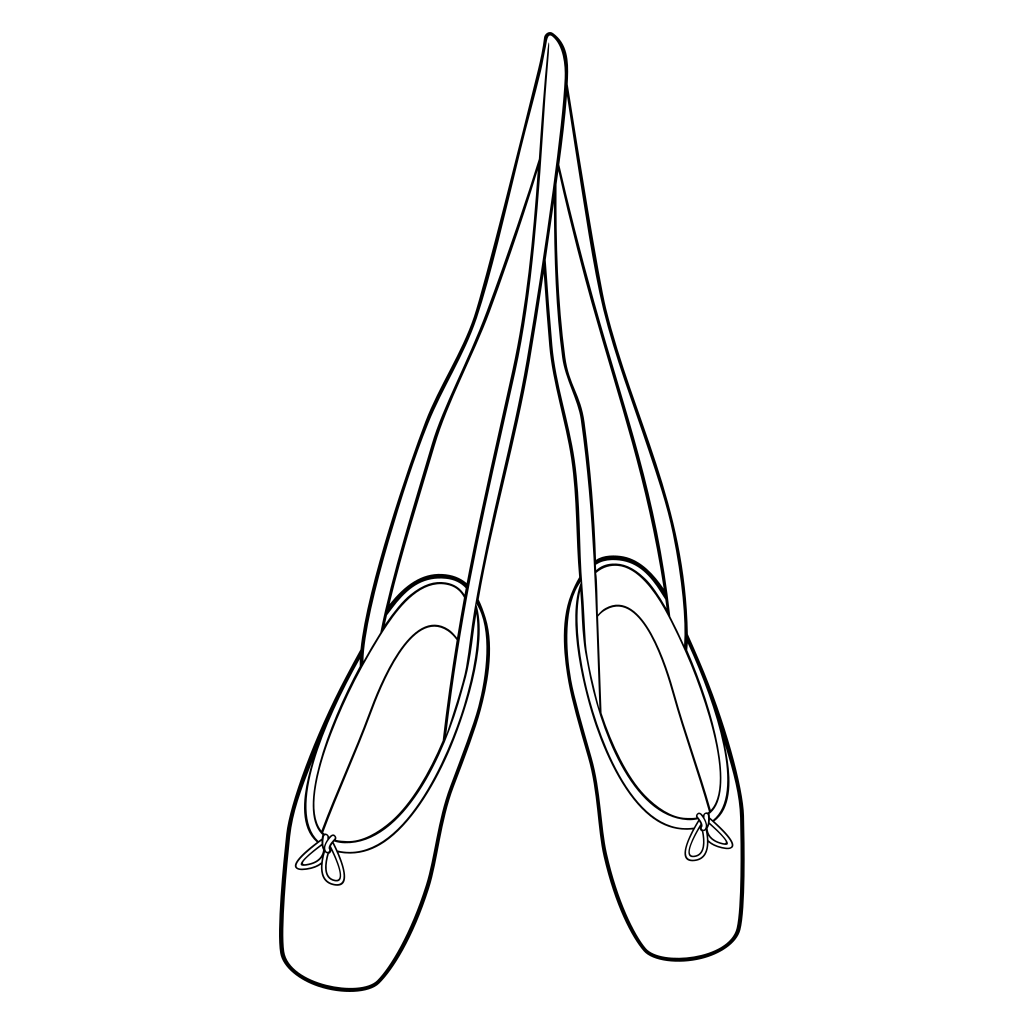 Elegant black ballet shoes design for cutting projects
