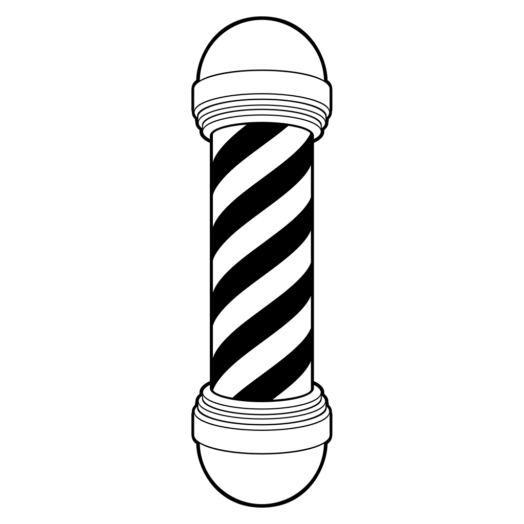Black and white barber pole design for projects