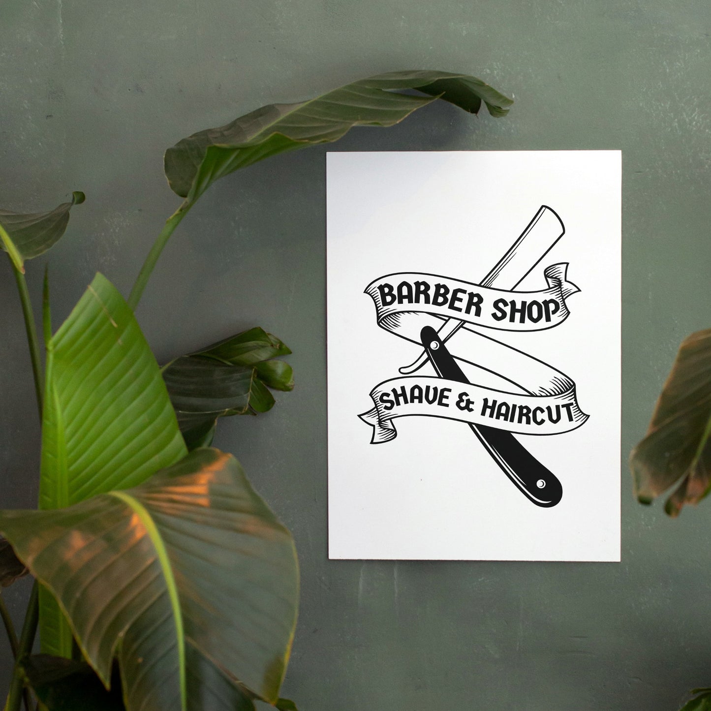 Creative barber shop design for layered vinyl cutting