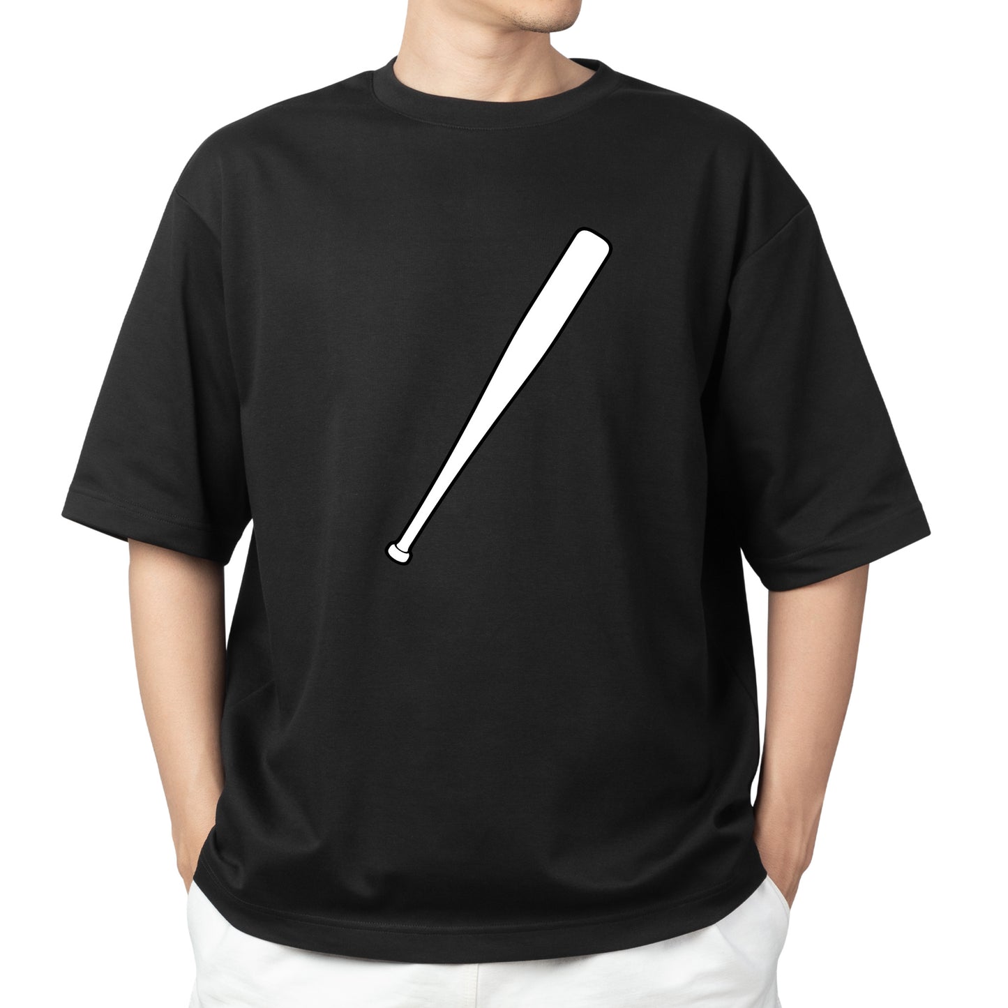 Black and white baseball bat vector design for crafting