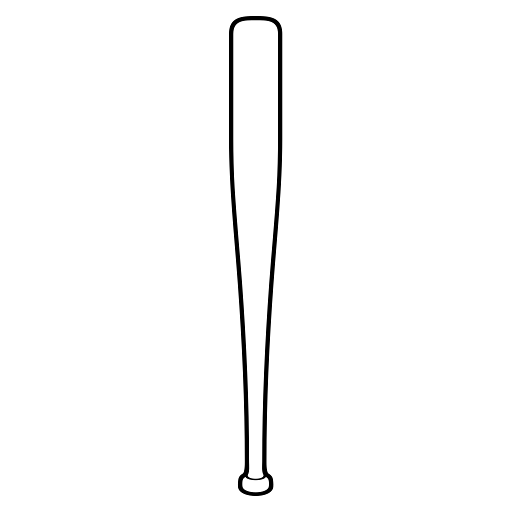 Black and white baseball bat vector design for crafting