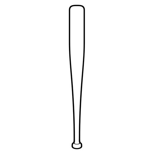 Black and white baseball bat vector design for crafting