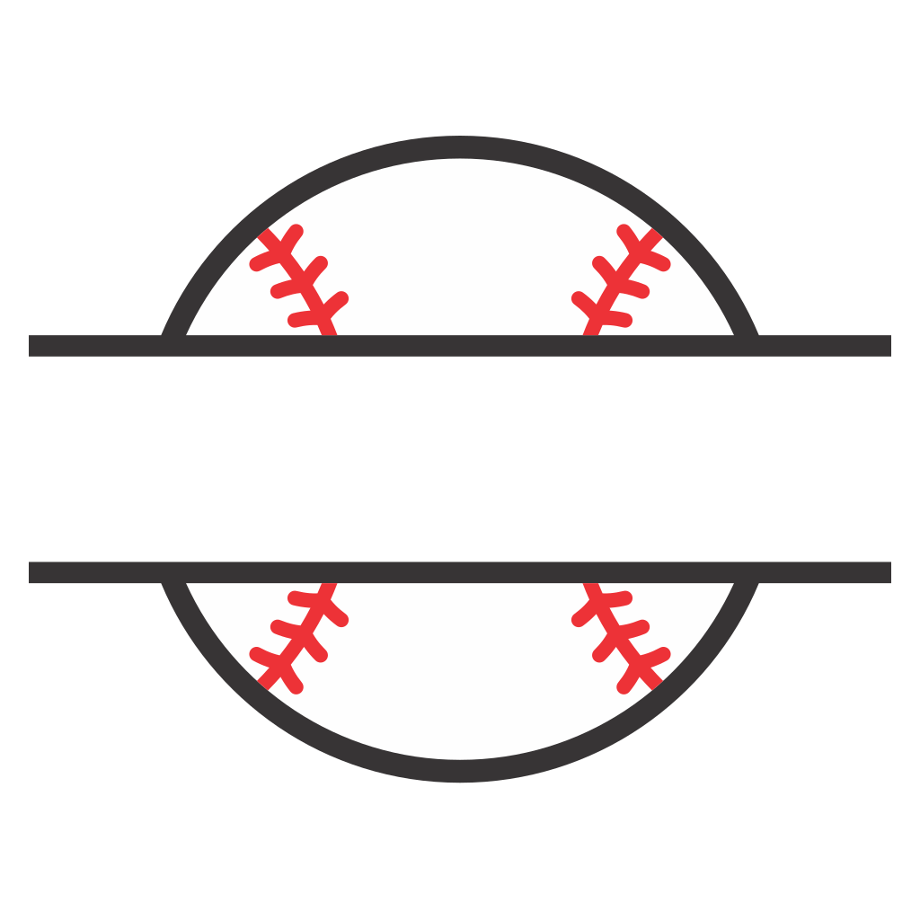 Creative baseball softball monogram design for cutting machines
