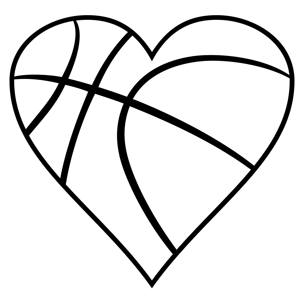 Creative basketball heart design for cutting machines