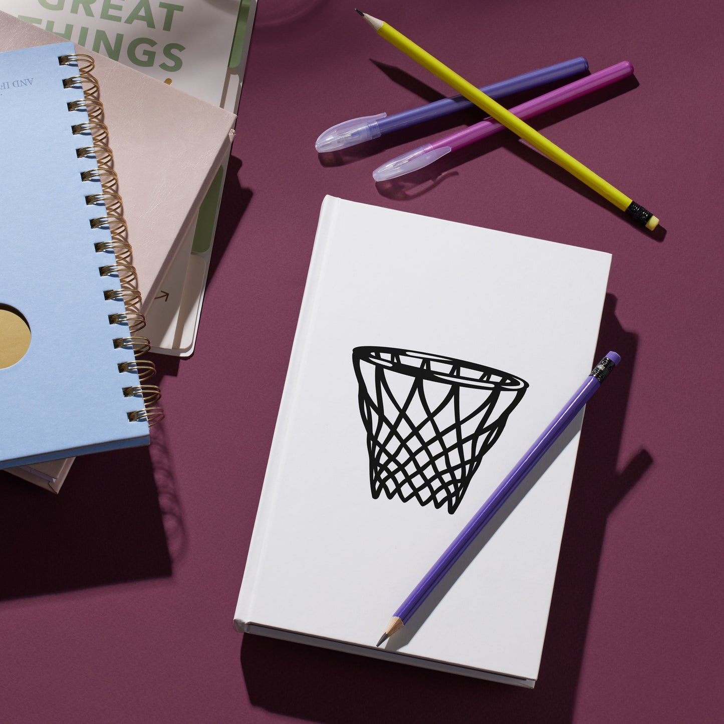 Black layered basketball hoop design for cutting machines