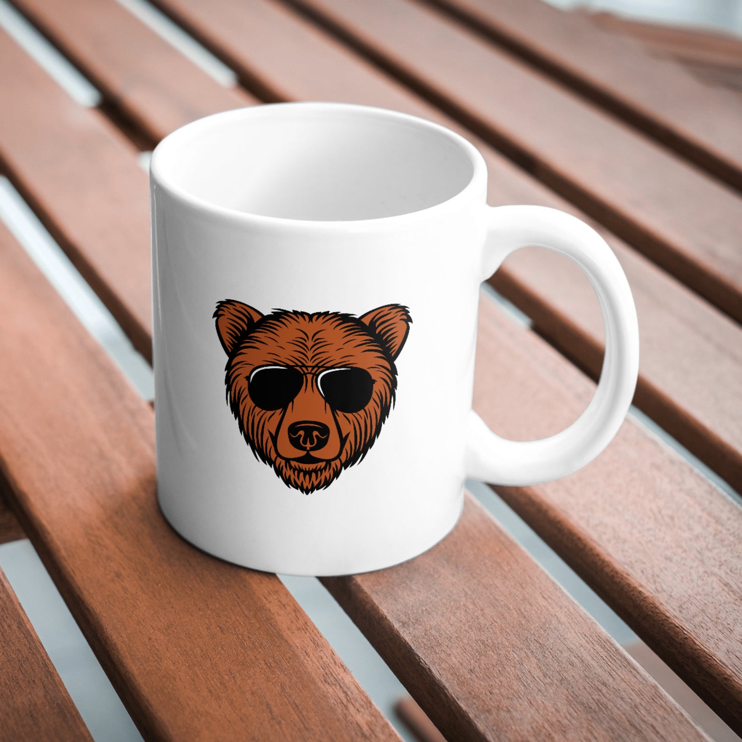 Charming bear wearing sunglasses perfect for crafting or decals