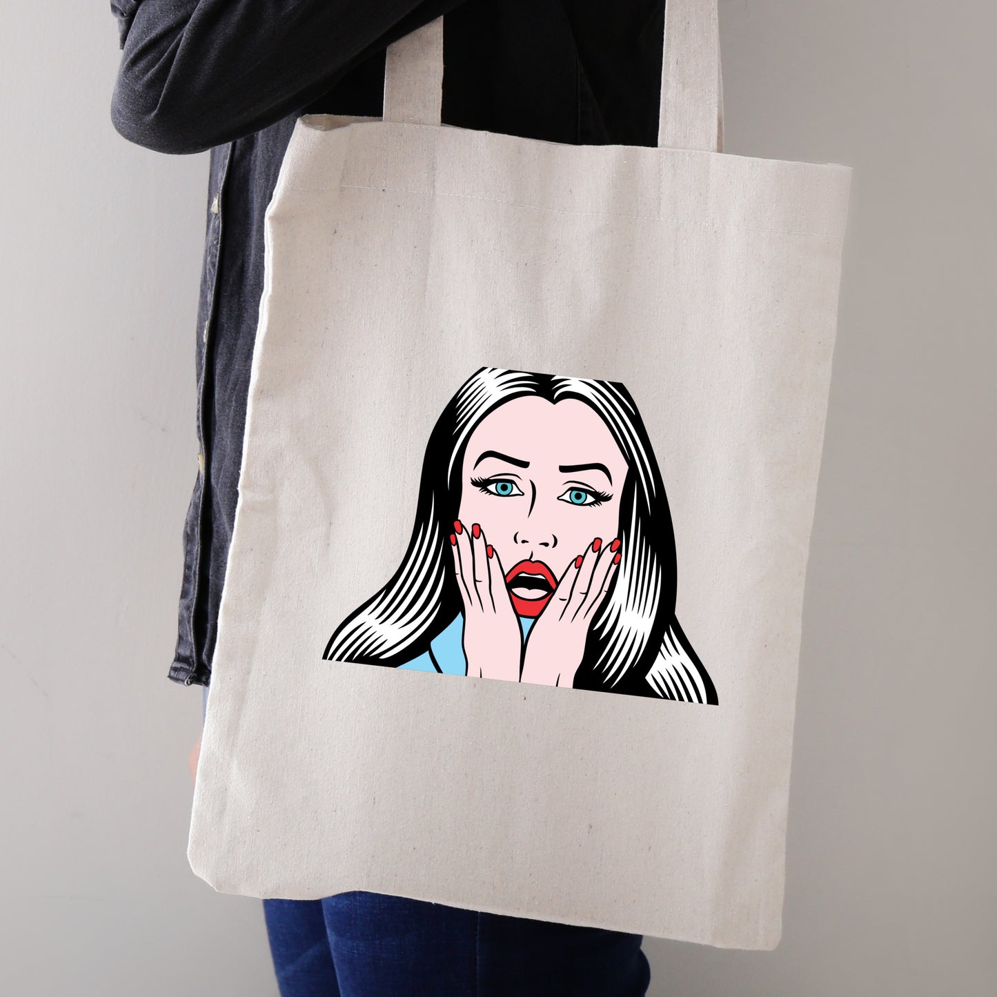 Surprised expression of a beautiful woman for creative designs