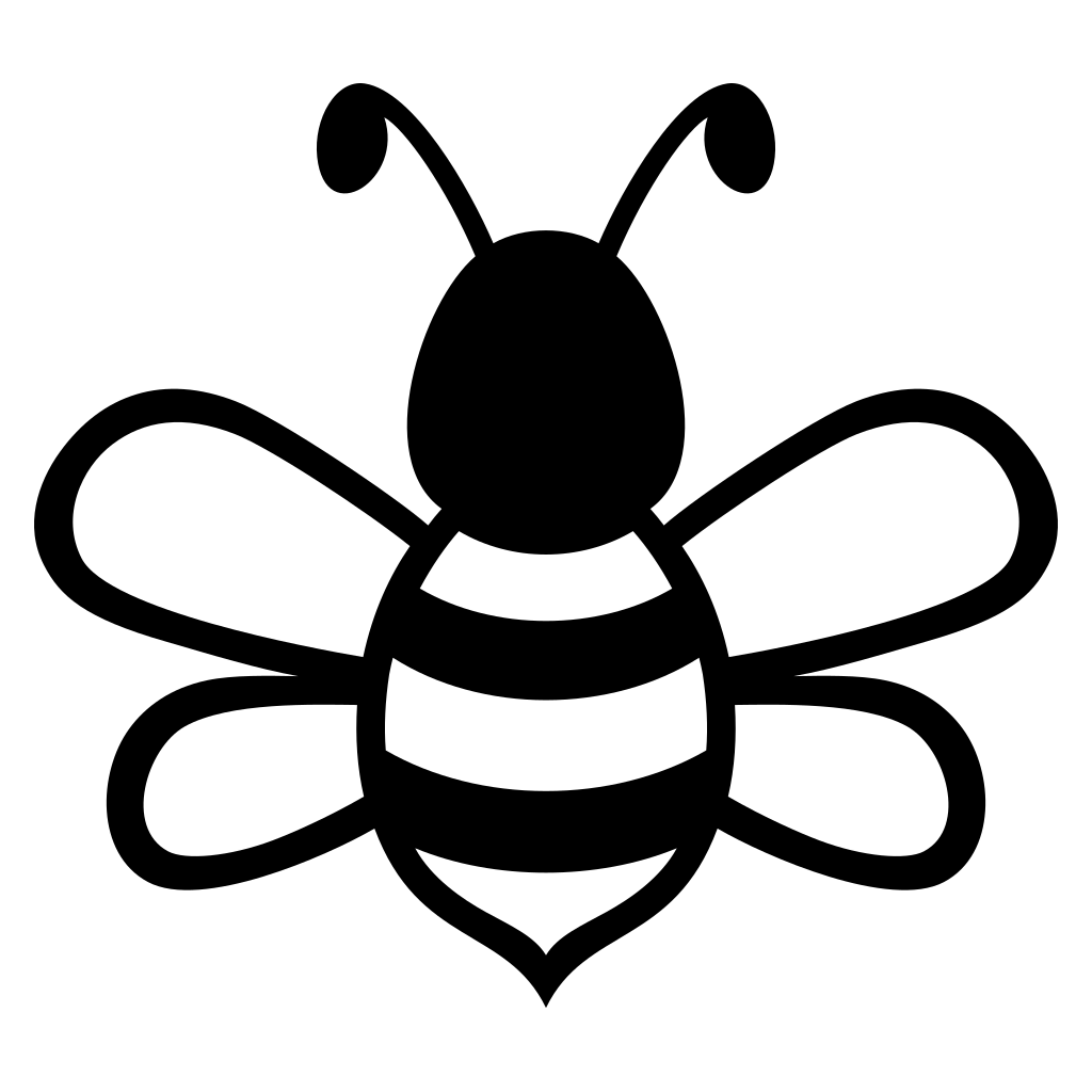 Creative black and white bee vector design for crafts