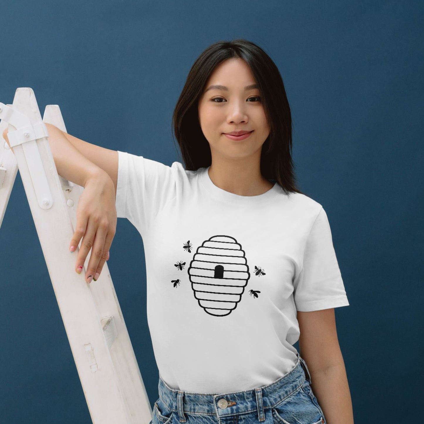 Creative bee and beehive vector design for cutting machines
