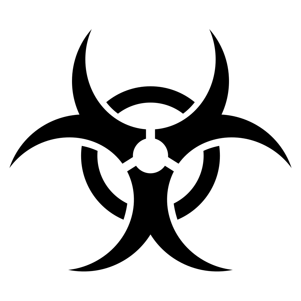 Creative design for biohazard symbol cut from vector svg files