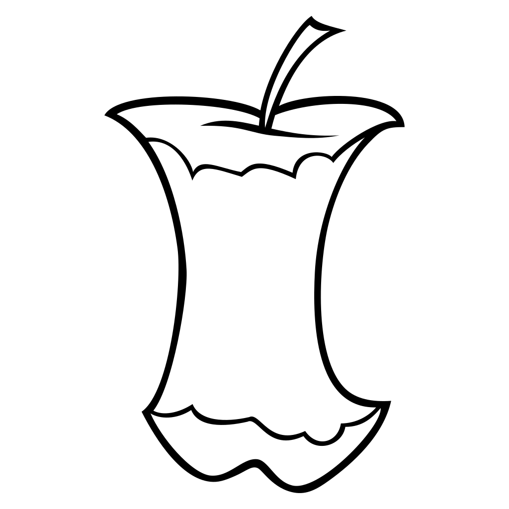 Bitten apple illustration perfect for creative cutting projects