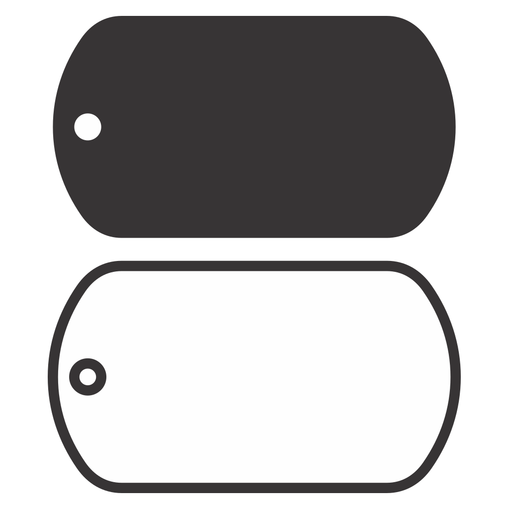 Blank dog tag vector design for cutting machines
