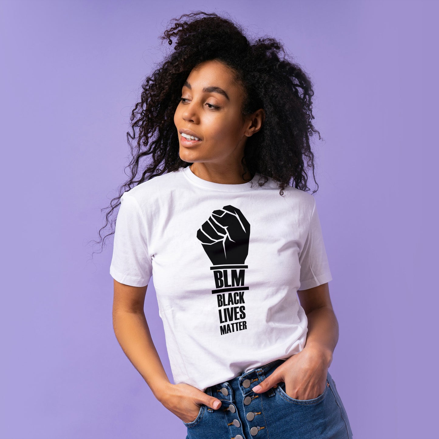 Fist symbolizing unity and strength for social justice. Black Lives Matter.