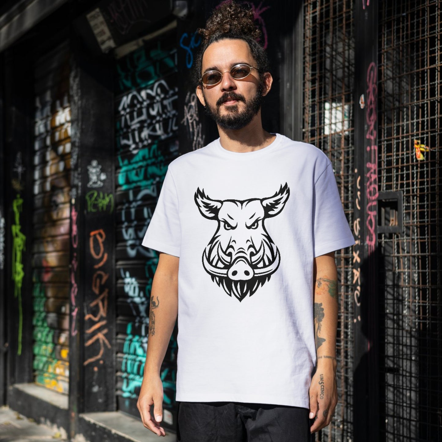 Intricate boar face design for cutting machines