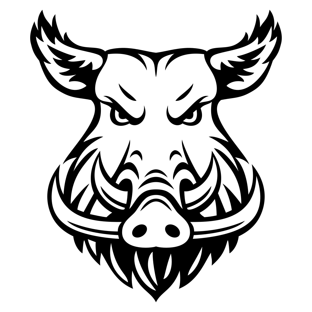 Intricate boar face design for cutting machines