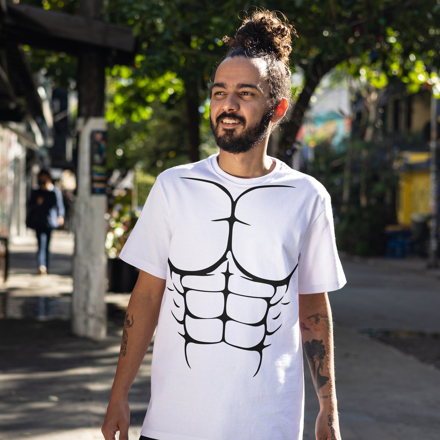 Muscular torso design for crafts and fitness themes