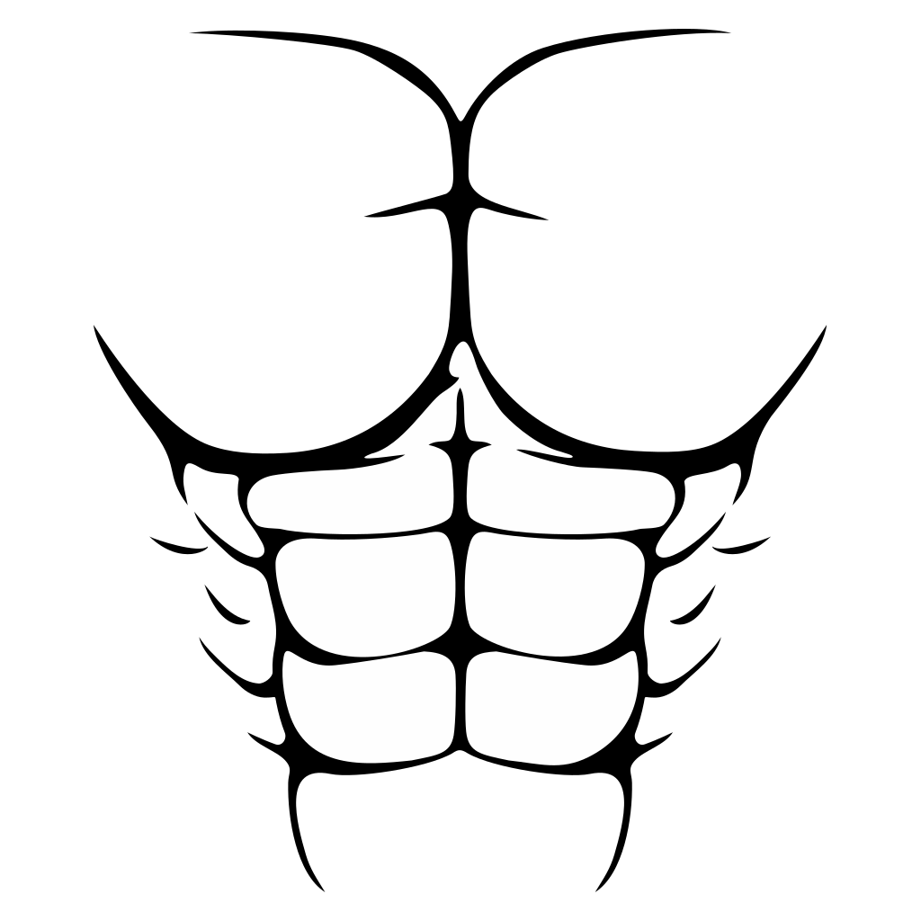 Muscular torso design for crafts and fitness themes