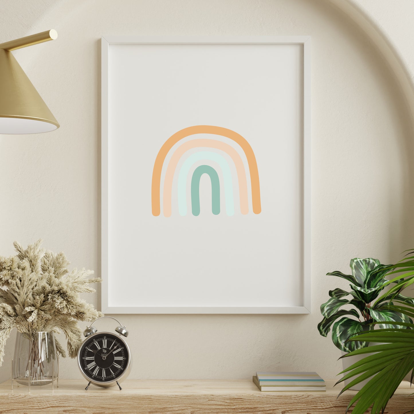 Colorful minimalist rainbow design for crafting projects