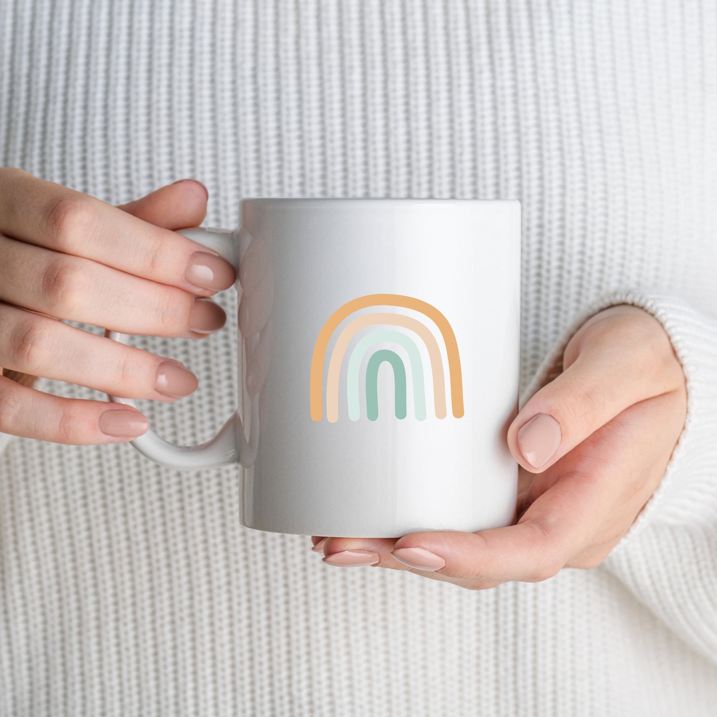 Colorful minimalist rainbow design for crafting projects
