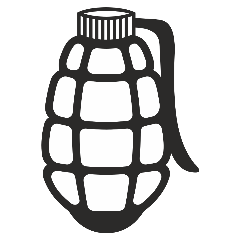 Artistic vector design of a classic grenade silhouette