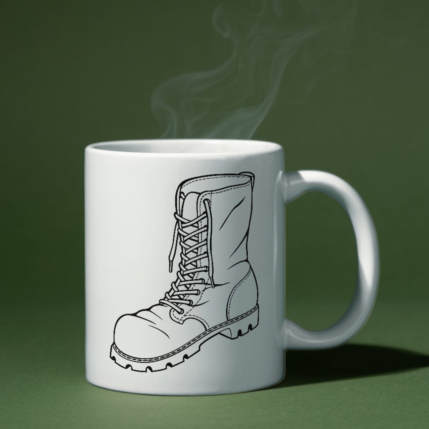 Create a bold black-and-white boot illustration