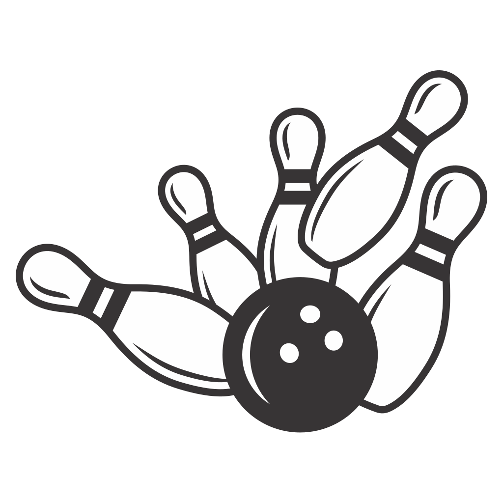 Vector design of bowling pins and ball for craft projects