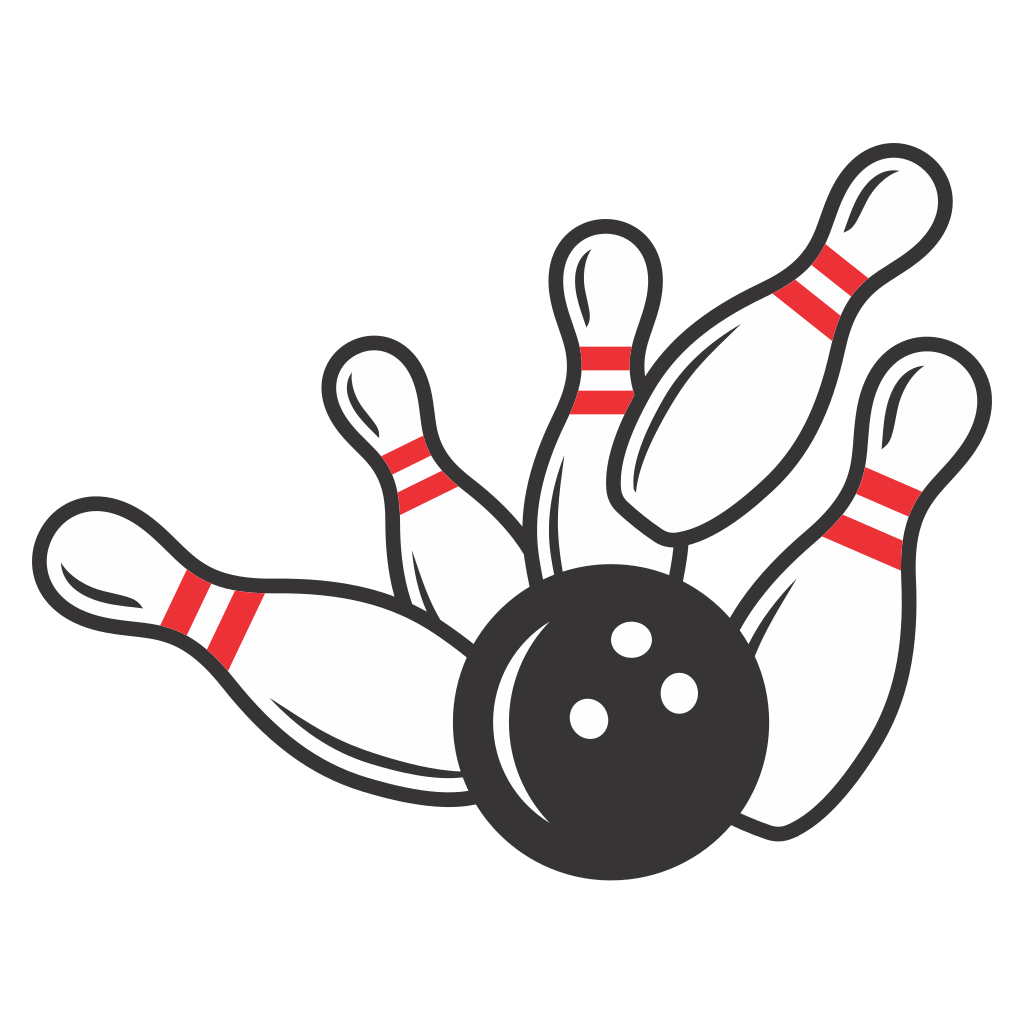 Bowling pins and ball vector design for crafting projects