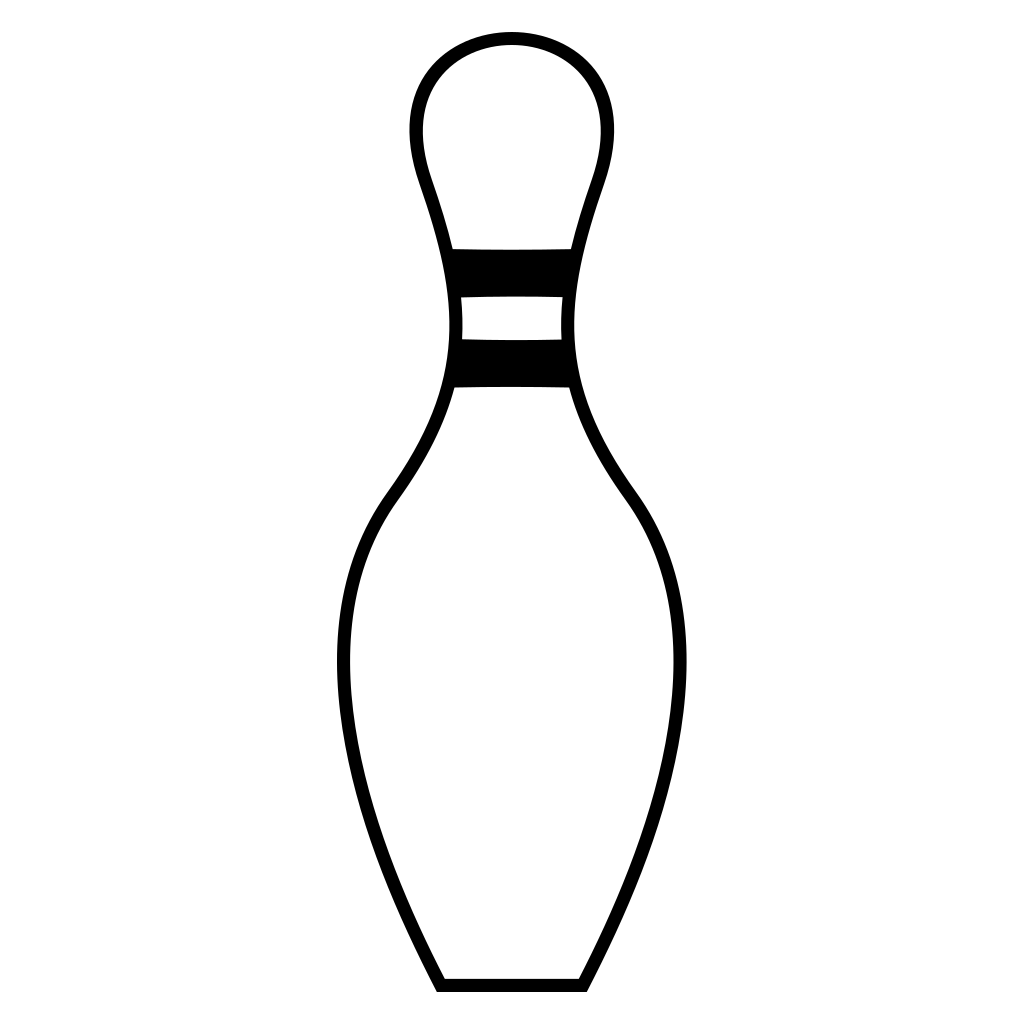 Elegant black and white bowling pin vector design for crafting