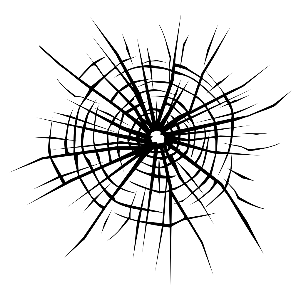 Broken glass design with bullet hole pattern for crafts