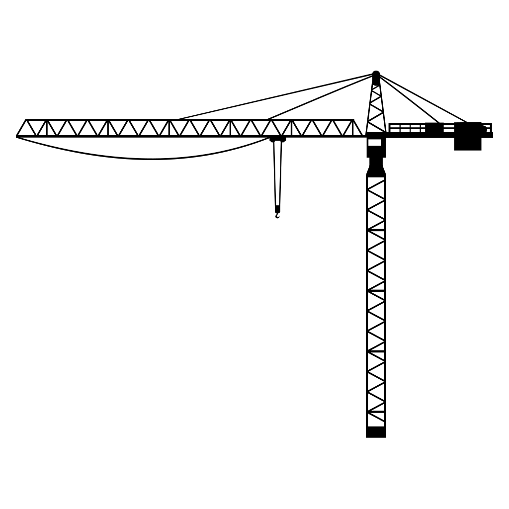 Crane silhouette for cutting machine design