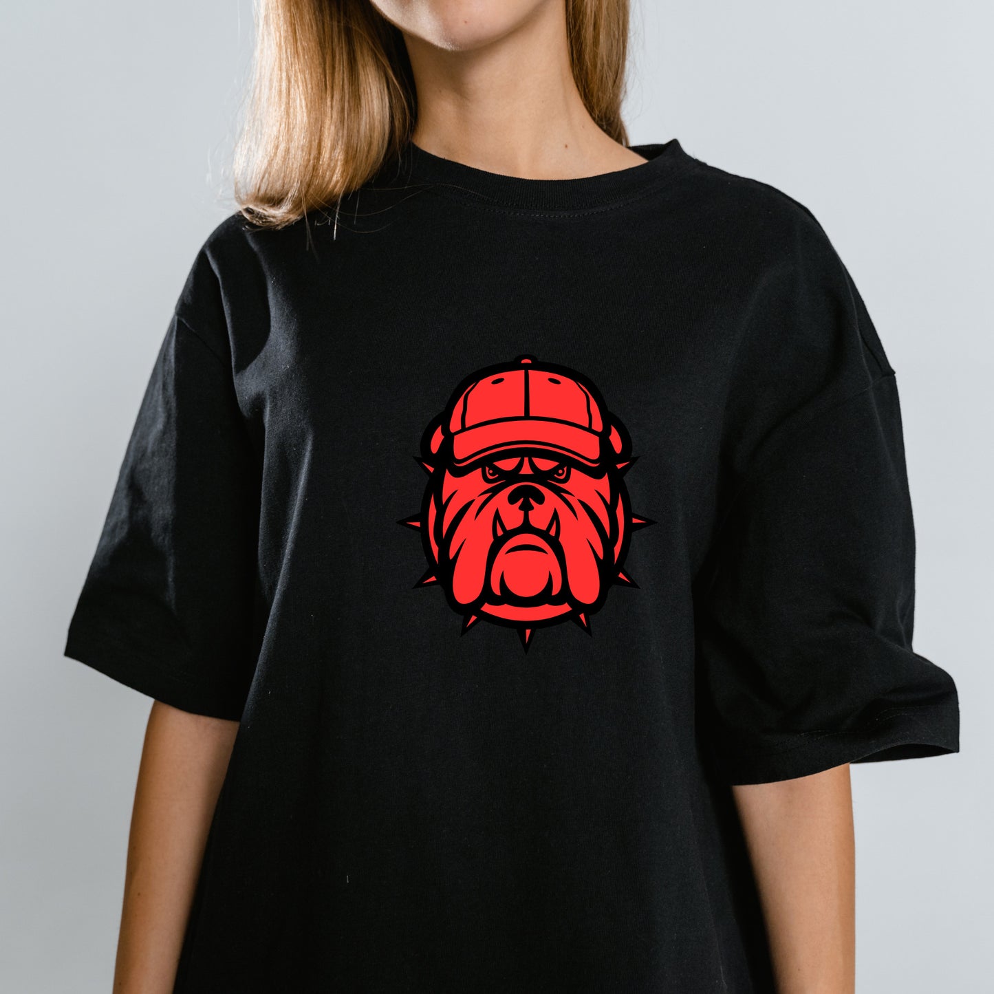 Stylish bulldog wearing a cap for creative cutting design