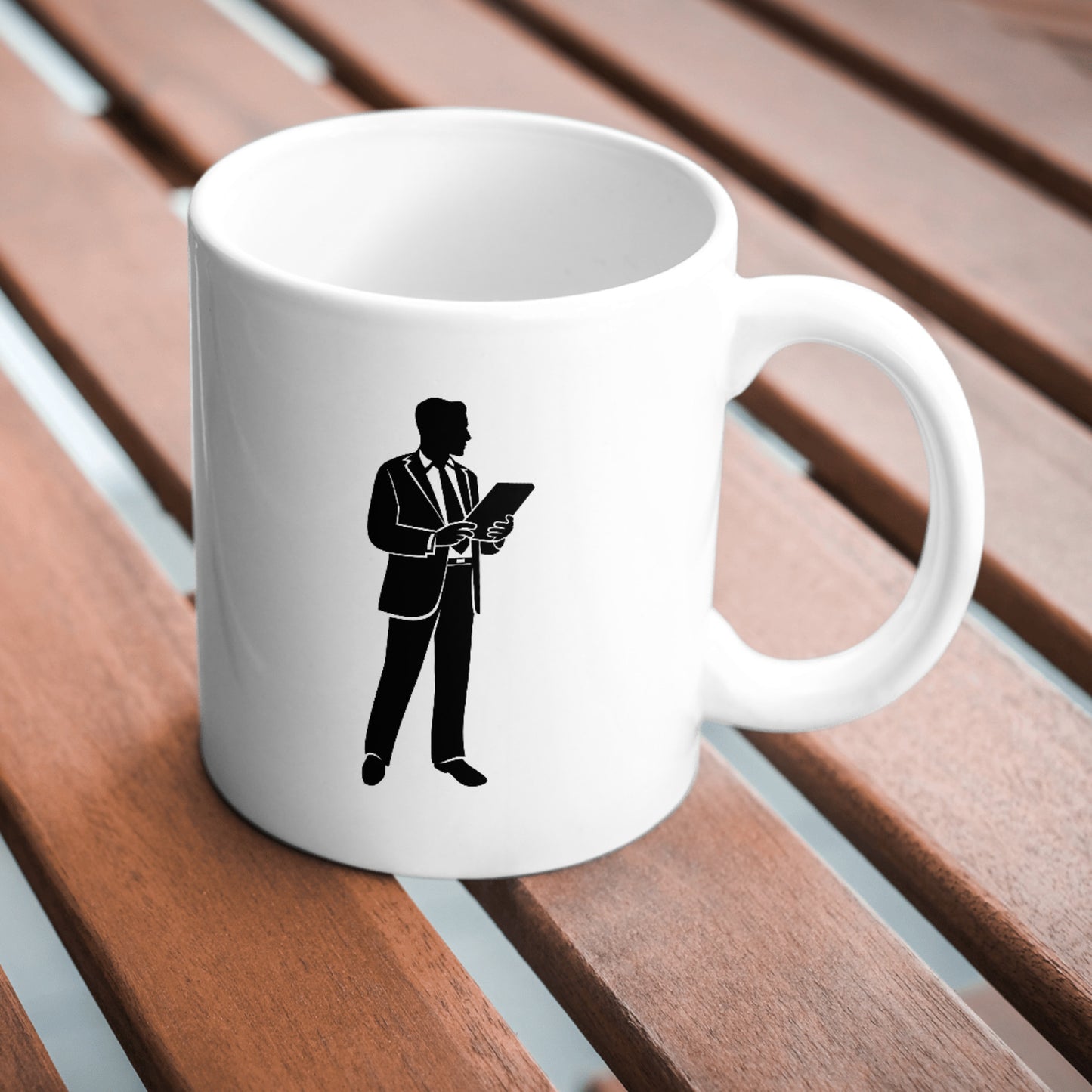 Businessman confidently reviewing documents in a formal setting