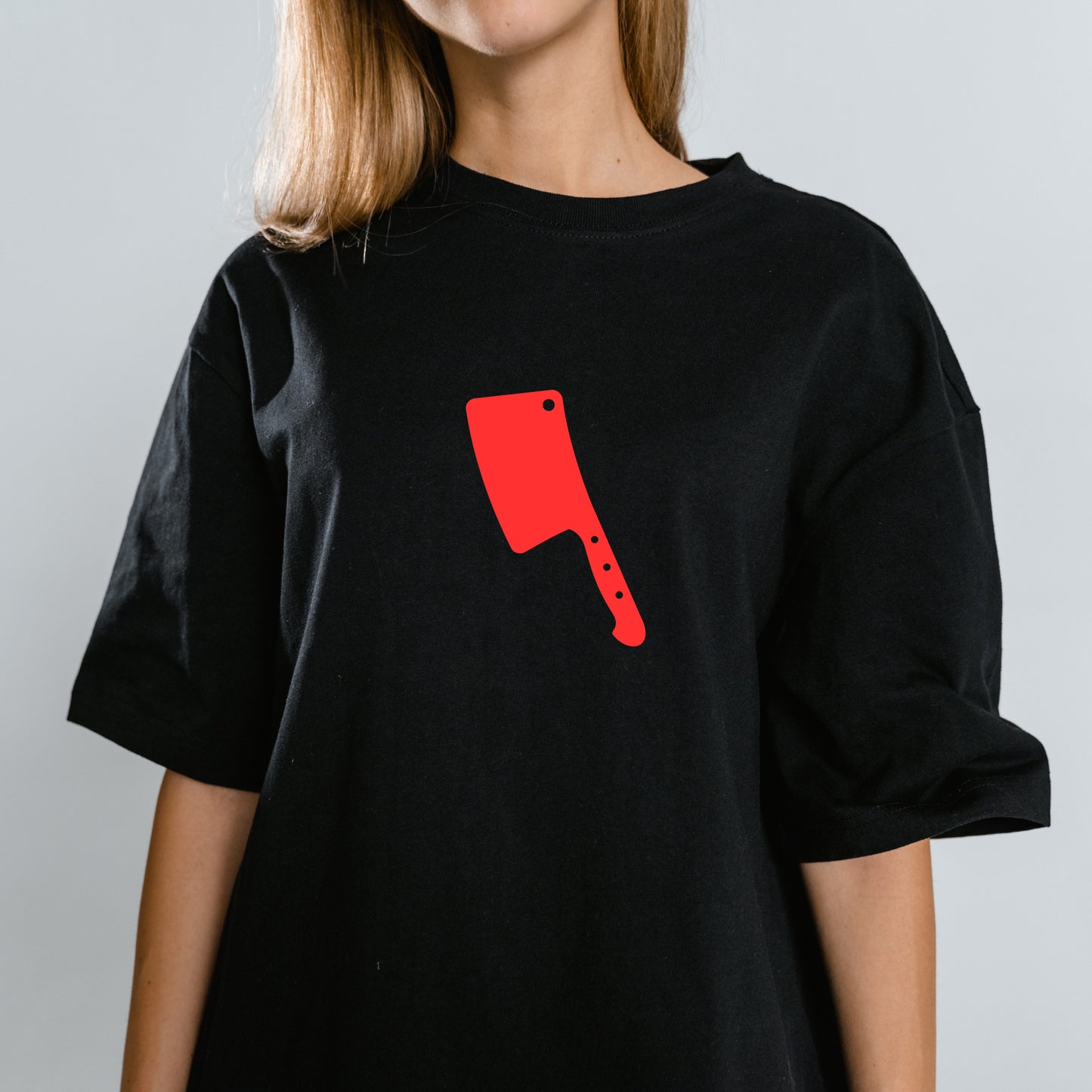 Creative vector svg design of a kitchen cleaver silhouette