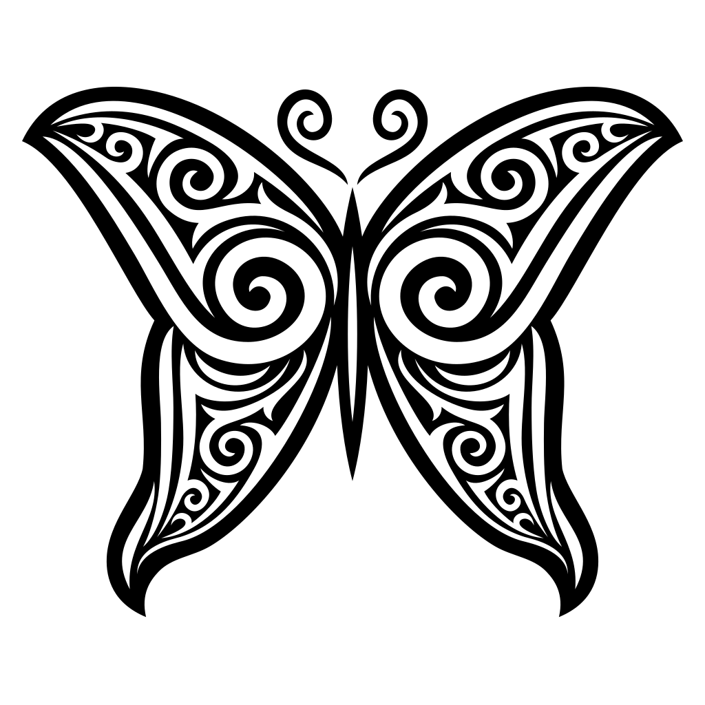 Elegant tribal butterfly design for creative projects