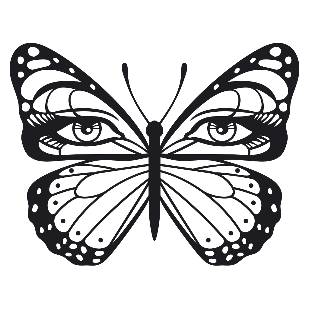 Elegant butterfly design with intricate eye details for crafting