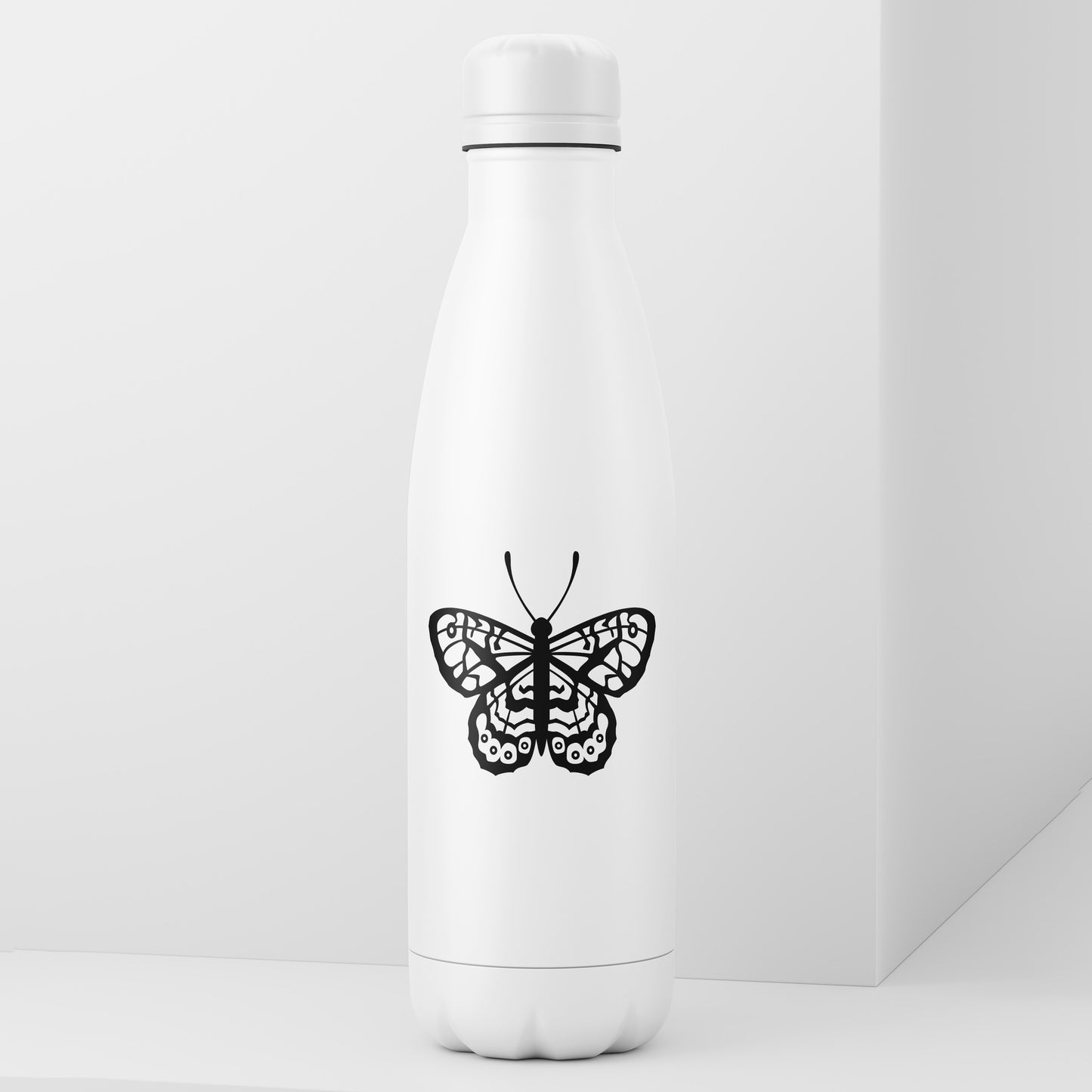 Elegant black and white butterfly design for crafting projects