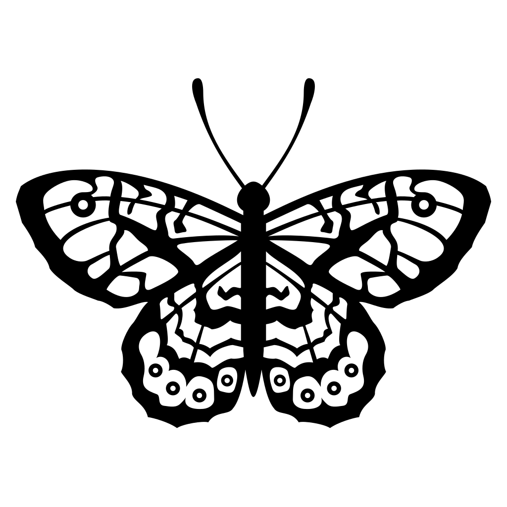Elegant black and white butterfly design for crafting projects