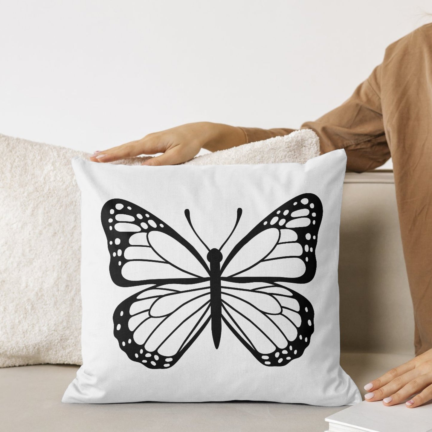 Elegant black and white butterfly design for cutting machines