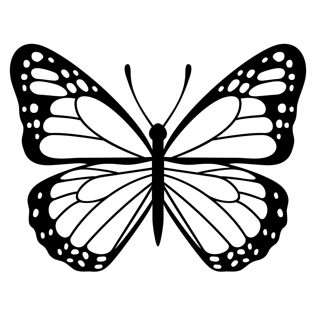 Elegant black and white butterfly design for cutting machines