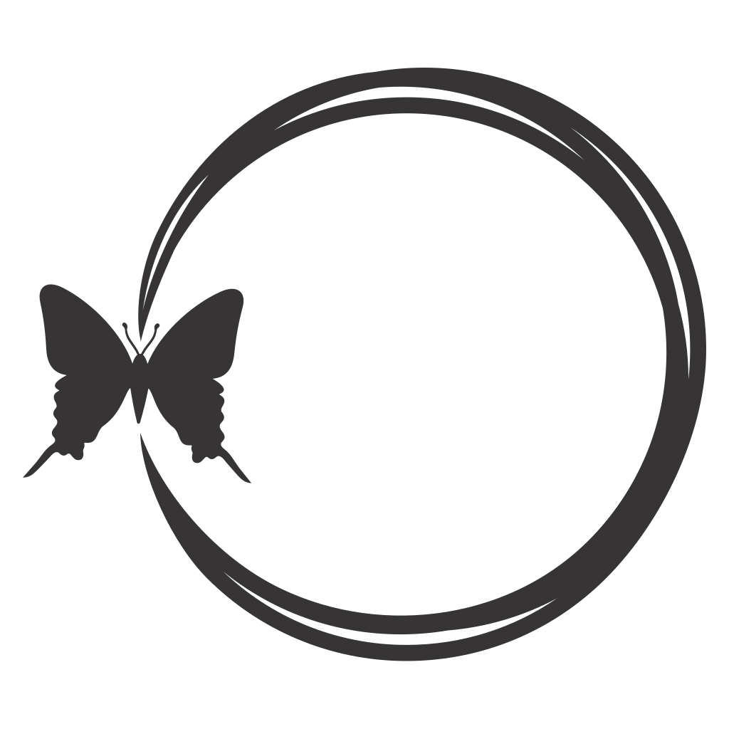 Butterfly monogram frame design for creative projects