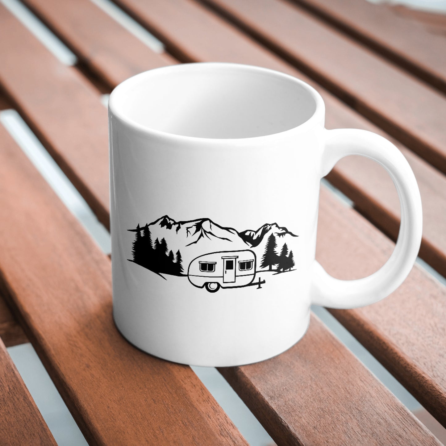 Explore nature with a vintage camper trailer in the mountains