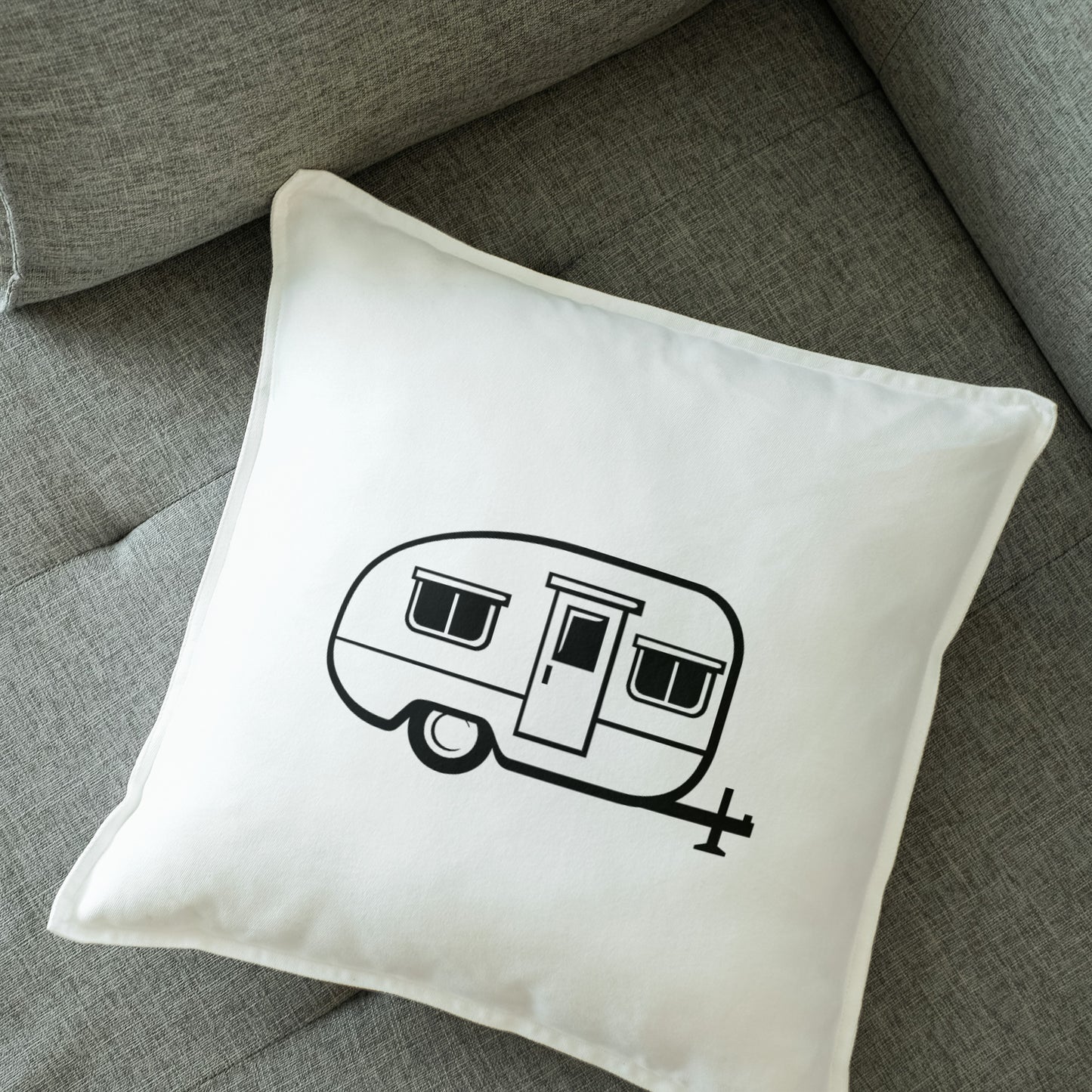 Chic black and white camper trailer vector for crafts